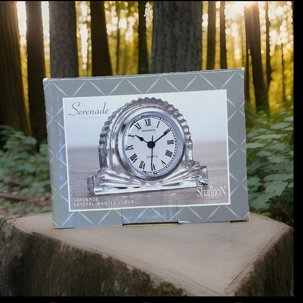 Godinger Serenade Shannon Crystal Designs Of Ireland Mantle Clock 4.5“ NIB